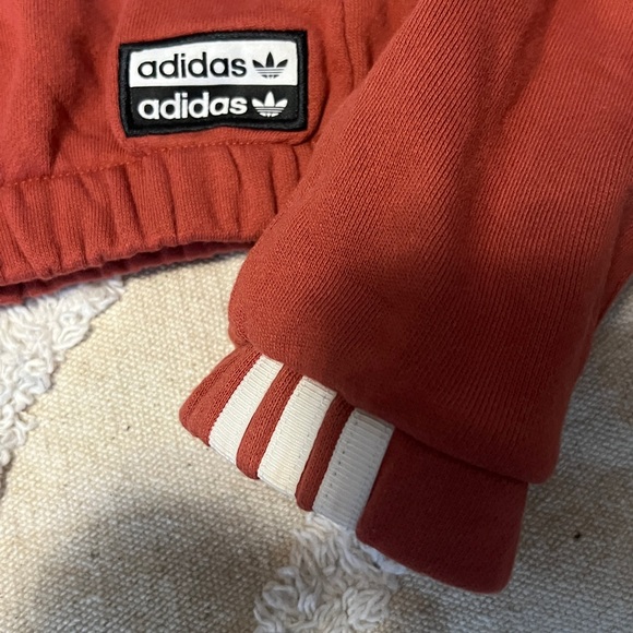 adidas Originals Red Cropped Hoodie Women's Size S - Picture 3 of 12